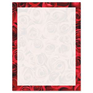 Bed of Roses on White Valentine's Day Letter Papers