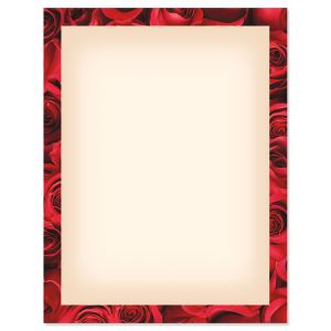 Bed of Roses Frame on Cream Valentine's Day Letter Papers
