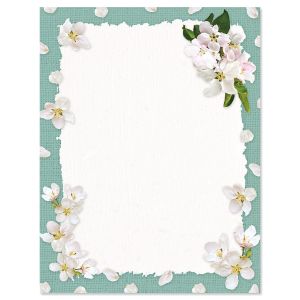 White Spring Blooms Letter Papers