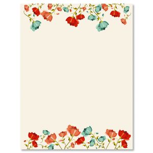 Poppies Easter Letter Papers
