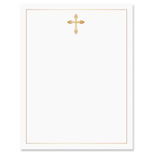 Golden Embellished Cross Faith Letter Papers