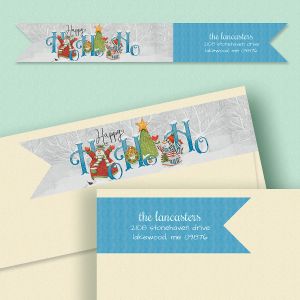 Winter Friends Wrap Around Address Labels