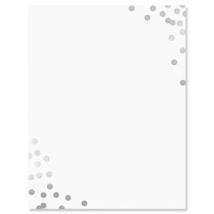 Silver Confetti Letter Papers