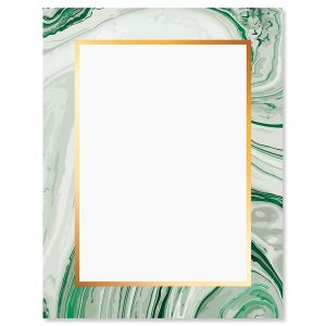 Green Marbled Swirl Letter Papers
