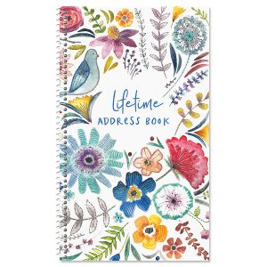 Embroidered Florals Lifetime Address Book 