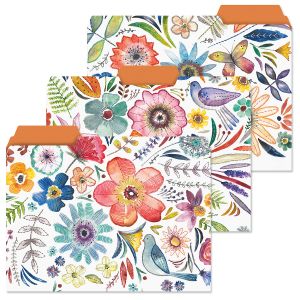 Embroidery Florals File Folders