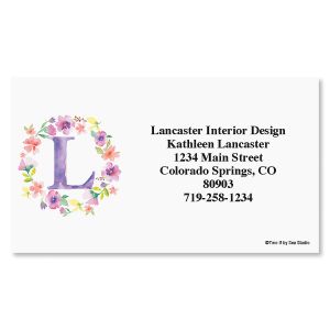 Floral Initial Designer Business Cards
