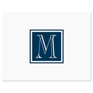 Navy Monogram Personalized Note Cards