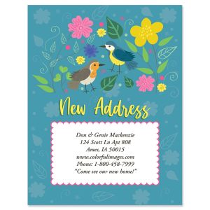 Birds New Address Postcards