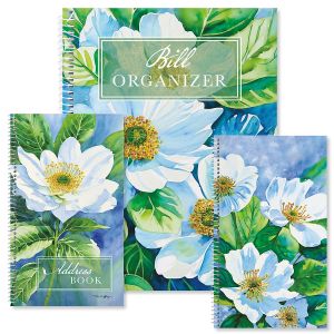 White Flowers Organizer Books