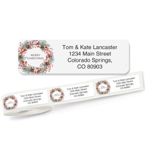 Berry Wreath Rolled Address Labels