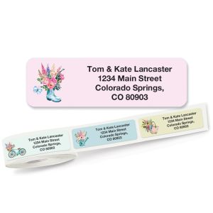Floral All Around Rolled Address Labels (5 Designs)