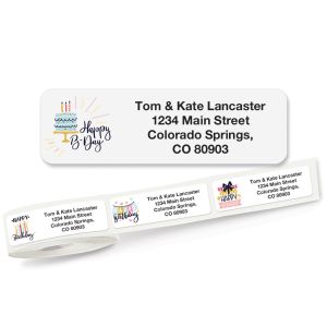 Let's Party Rolled Address Labels (5 Designs)