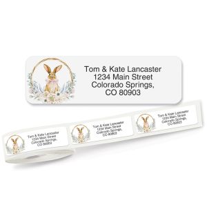 Easter Bunny Wreath Rolled Address Labels