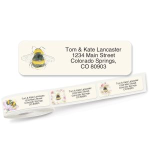 Beautiful Bee Rolled Address Labels (5 Designs)