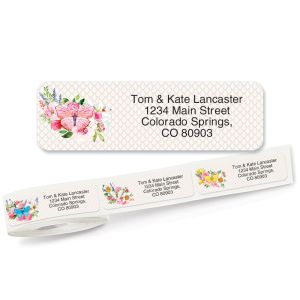 Butterfly Florals Rolled Address Labels (5 Designs)