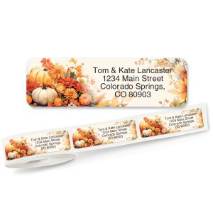Floral Pumpkins Rolled Address Labels