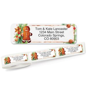 Gingerbread Man Rolled Address Labels