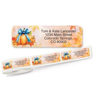Pretty Pumpkin Rolled Address Labels