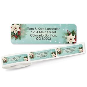Christmas Florals Rolled Address Labels
