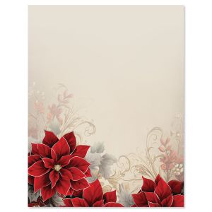 Poinsettia Corner Christmas Letter Papers
