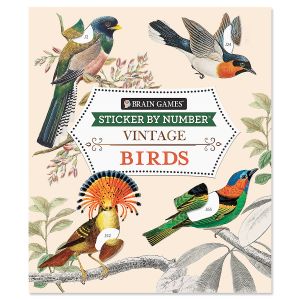 Vintage Birds Sticker by Number Brain Games®