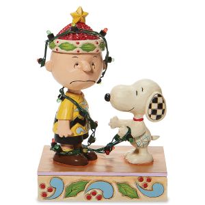 Jim Shore® Charlie Brown and Snoopy™ Tangled Lights Figurine