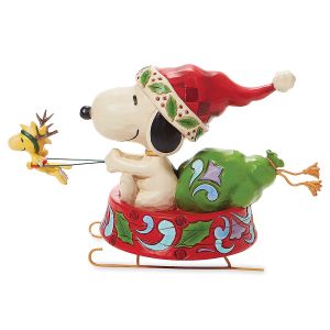 Santa Snoopy™ in Dog Bowl Sled by Jim Shore®