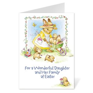 To Daughter and Family Easter Card