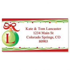 Initial Christmas Border Address Labels
