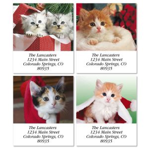 Christmas Cats Address Labels  (4 designs)