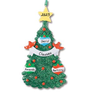 Glitter Tree Hand-Lettered Christmas Ornament