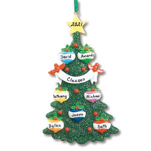 Glitter Tree Hand-Lettered Christmas Ornament