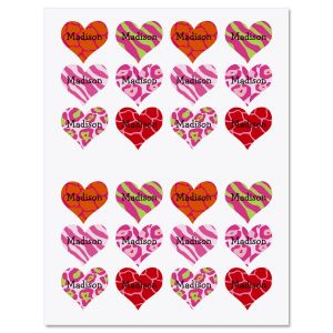 Variety Heart Personalized Stickers