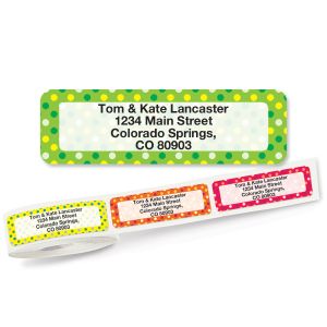 Dot Pattern Rolled Address Labels (5 Designs)