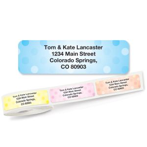 Pastel Dots Rolled Address Labels (5 Designs)