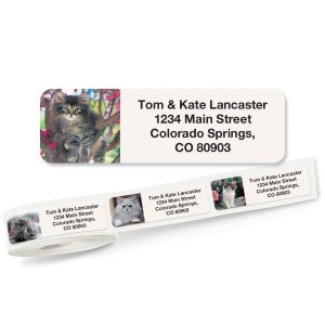 Cute Kittens Rolled Address Labels  (5 Designs)