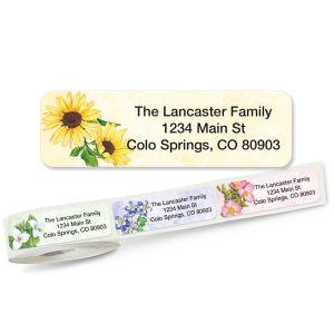 Spring Floral Rolled Address Labels (5 Designs)