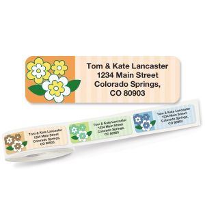 Flower Frenzy Rolled Address Labels (5 Designs)