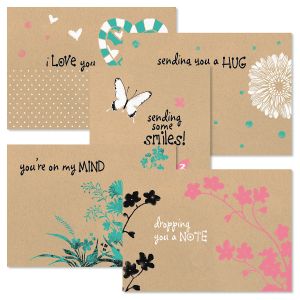 Everyday Kraft Thinking of You Greeting Cards Value Pack