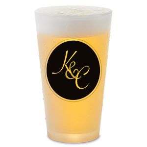 Circle Initial Personalized Pint Beer Glass 