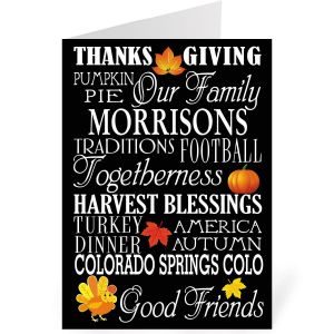 Thankful Customized Thanksgiving Card