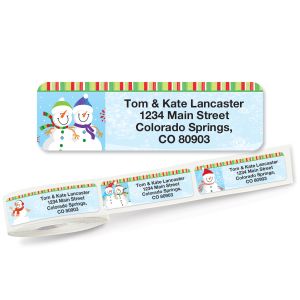 Happy Snowman Rolled Address Labels (5 Designs)