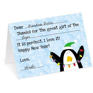 Merry Penguin Thank You Cards