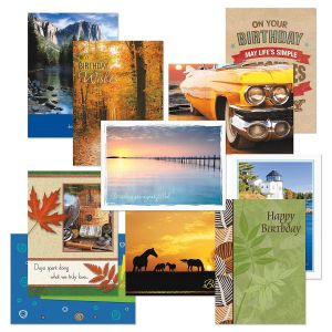 Scenic & Graphic Masculine Birthday Cards Value Pack