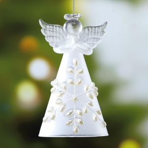 Glass Snow Angel Christmas Ornament - BOGO