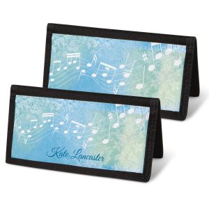 Floral Notes Checkbook Cover - Non-Personalized
