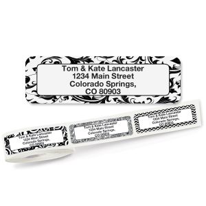 Black and White Rolled Address Labels  (5 Designs)