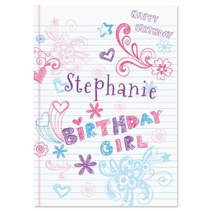 Doodle Personalized Birthday Card