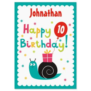 Snail Personalized Birthday Card